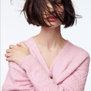 Zara herringbone knit cardigan